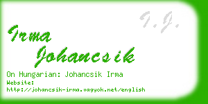 irma johancsik business card